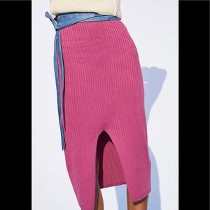 Knit midi skirt